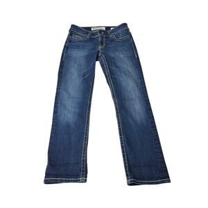 BKE Dakota Dark Wash Straight Leg Jeans Womens Size 26X27 Contrast Stitch